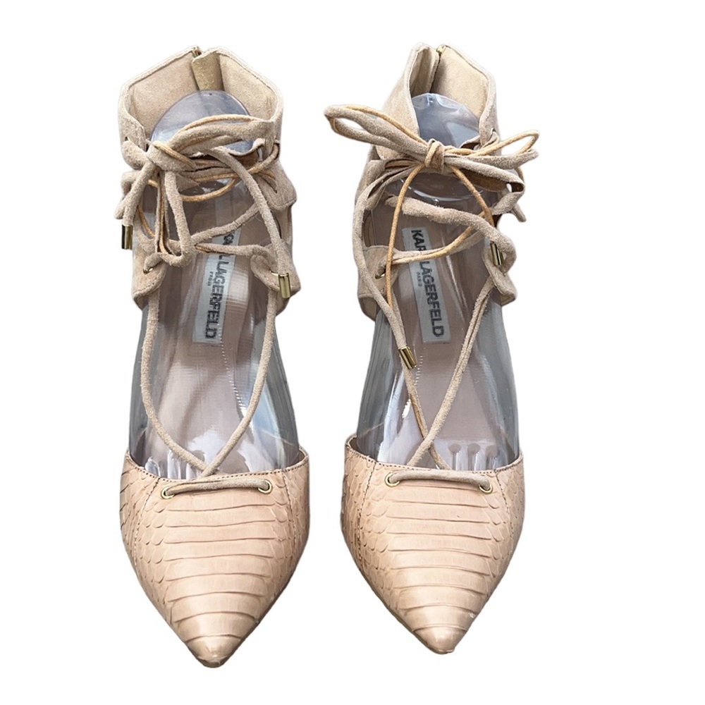 Karl Lagerfeld Addily Lace Up Pump - Natural - Pumps - Picture 5 of 12